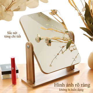 Gương gỗ Hàn Quốc - Gương để bàn trang điểm - Đồ decor vintage