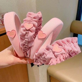 Trẻ Em Hồng Tình Yêu Đầu Xếp Ly Băng Đô Quấn Tóc Tính Khí Bé Gái Đầu Lâu Cao Ban Nhạc Cô Gái Xốp Tóc Vòng Phụ Kiện Tóc