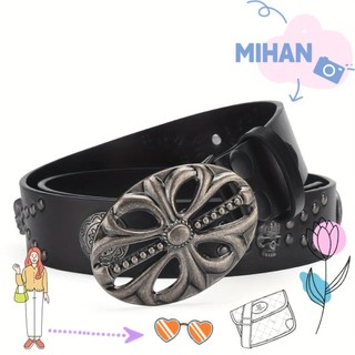 Thắt lưng da mihan1, hip hop skeleton head bohemian style belt, rock punk riveted pants bands y2k style