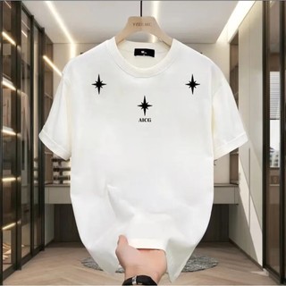 [Size M-5XL] Áo thun ngắn tay dáng rộng đa năng in hình Hip Hop giản dị dành cho nam Cotton
