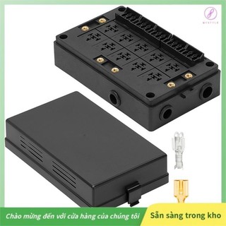 Thiết bị đầu cuối rơle 12v cho ô tô, xe tải - giá đỡ rơle kiểu 10 khe, giá đỡ cầu chì atc / ato 15 khe