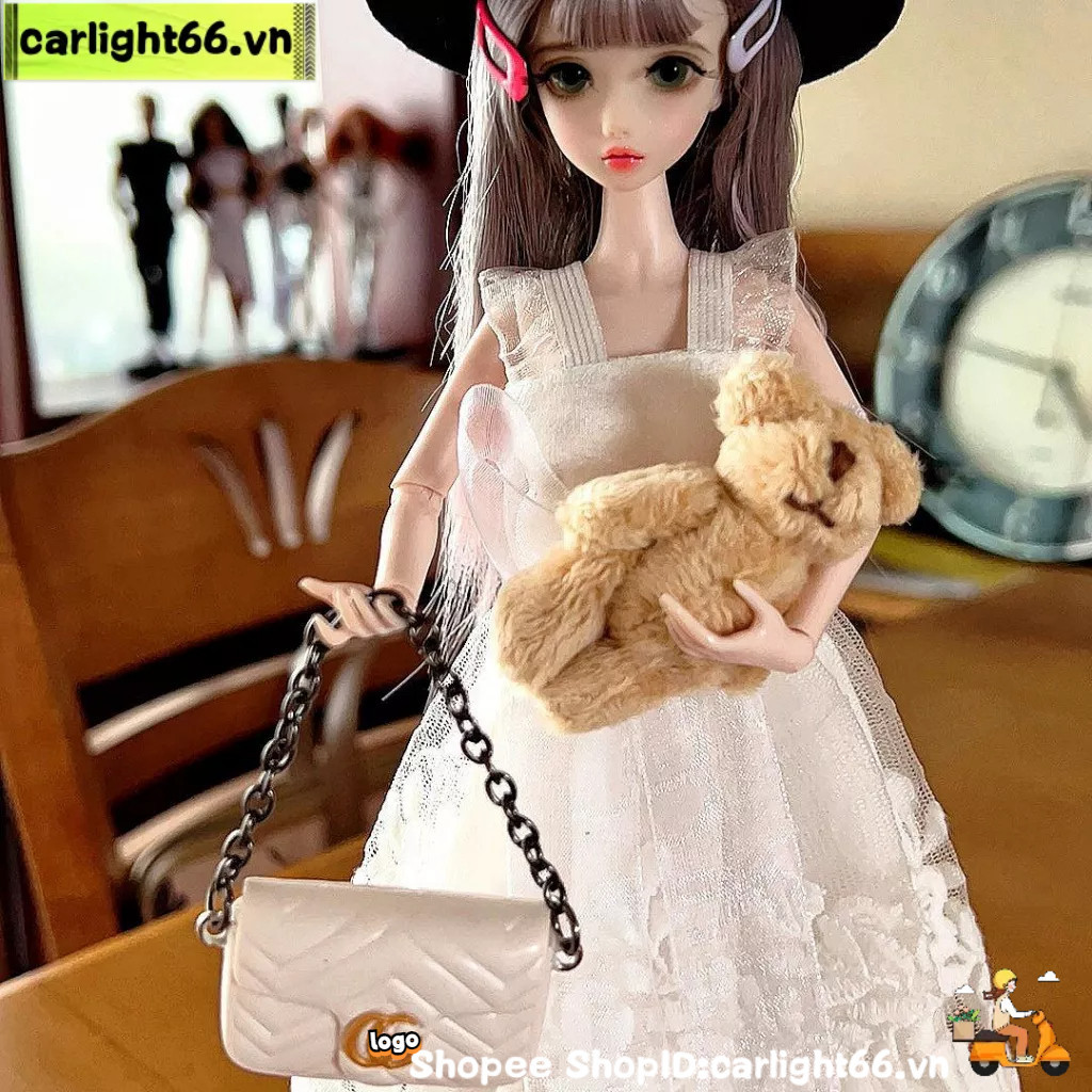 Mô hình túi xách / túi có dây đeo cho nhà búp bê 1:12,Túi Xách Mini Đựng Trang Sức Búp Bê Barbie Dễ Thương Xinh Xắn