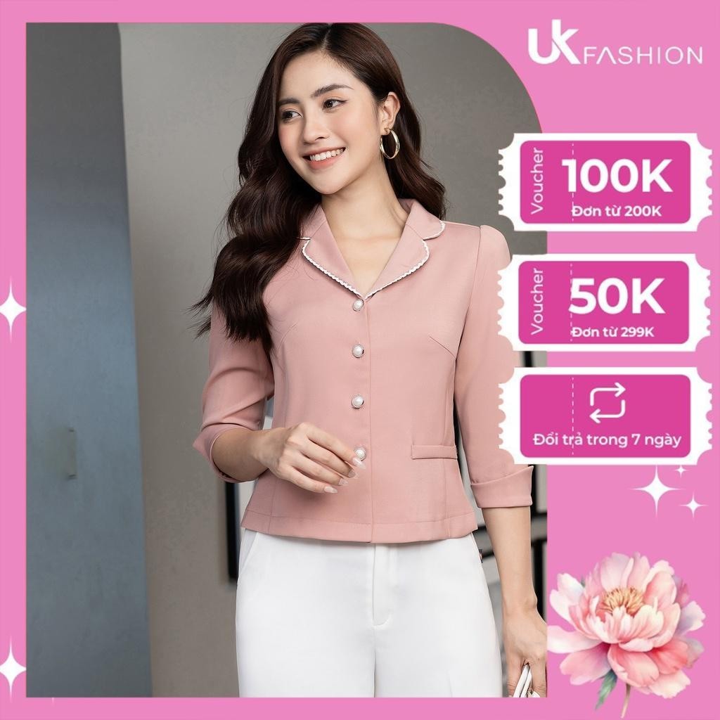 Áo Ký Giả Peplum UK Fashion Thiết Kế Tay Lỡ Cổ Phối Ren, Chất Liệu Nhập Hàn Mềm Mịn NKSM2208001