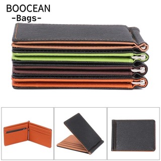 BOOCEAN Ví nam Slim Sollid Ví mỏng Thẻ tín dụng Kẹp tiền hai lần