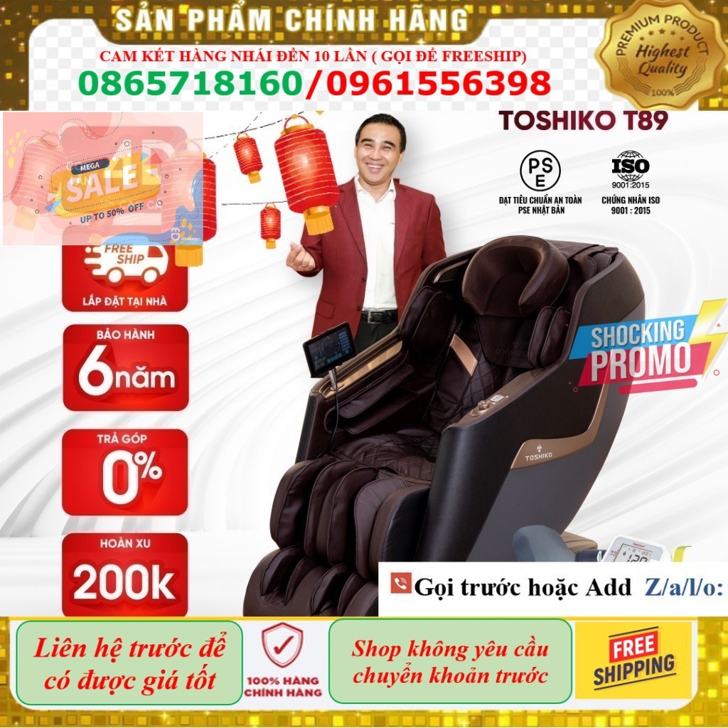 Kho Ghế massage Toshiko T89 công nghệ con lăn massage 4D