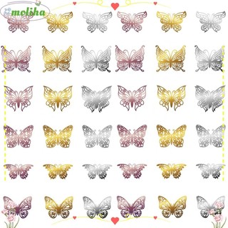 Moliha 12 cái / gói bướm dán đồ dùng dự tiệc trang trí nhà cưới ủng hộ nghệ thuật treo tường