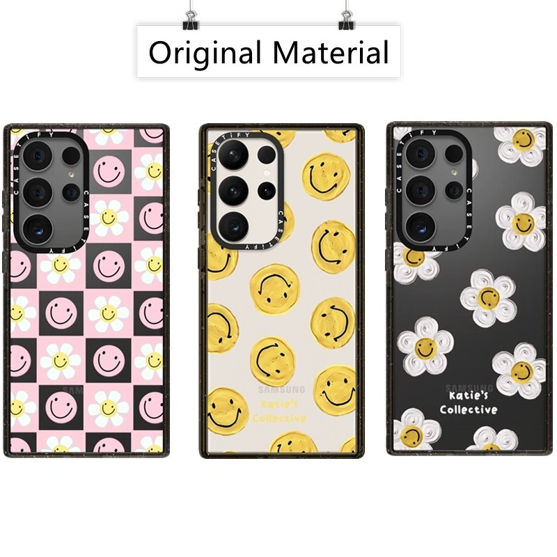CASETiFY Smiling Daisy Hard Case For Samsung Galaxy S24 S23 S22 Plus Ultra Clear Acrylic Cover Casin