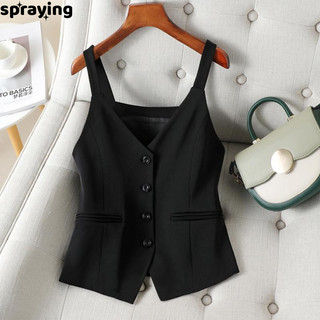 spraying áo 2 dây áo ba lỗ nữ Thời trang chic Chất lượng cao cozy WMJ24309S2 11Z240312