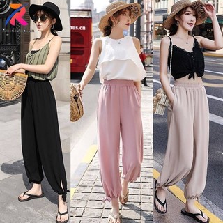 Ruidiandian Nữ Đèn Lồng Quần Xuân Hè Phong Cách Hàn Quốc Kích Thước Lớn Quần Ống Rộng Eo Cao Rời Slim Harun Quần Thường Ngày