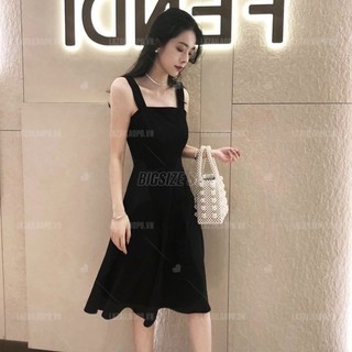 Đầm 2 dây dáng dài Bigsize Váy hai dây nữ Không tay cổ vuông mùa hè Phong cách Hàn Quốc Thời Trang đẹp
