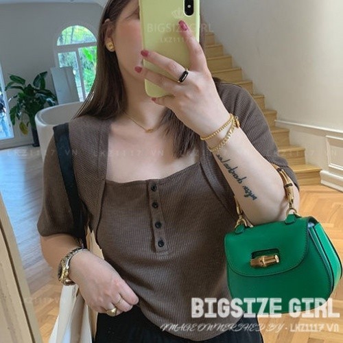 Áo thun Bigsize Áo kiểu nữ form rộng tay ngắn cổ vuông mùa hè Phong cách Hàn Quốc Thời Trang đẹp