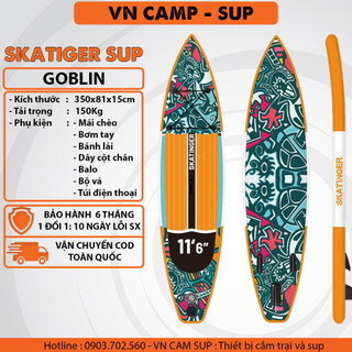 Ván chèo bơm hơi Thổ Cẩm cam viền vàng- 350 cm - Ván chèo bơm hơi chính hãng