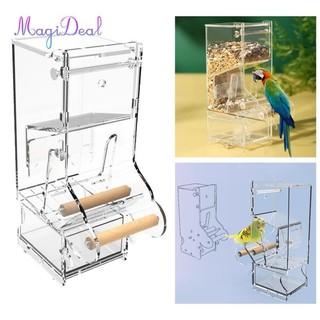 Không lộn xộn chim ăn lồng treo hộp đựng thực phẩm trong suốt với cá rô vẹt ăn cho vẹt vẹt cockatiel canaries