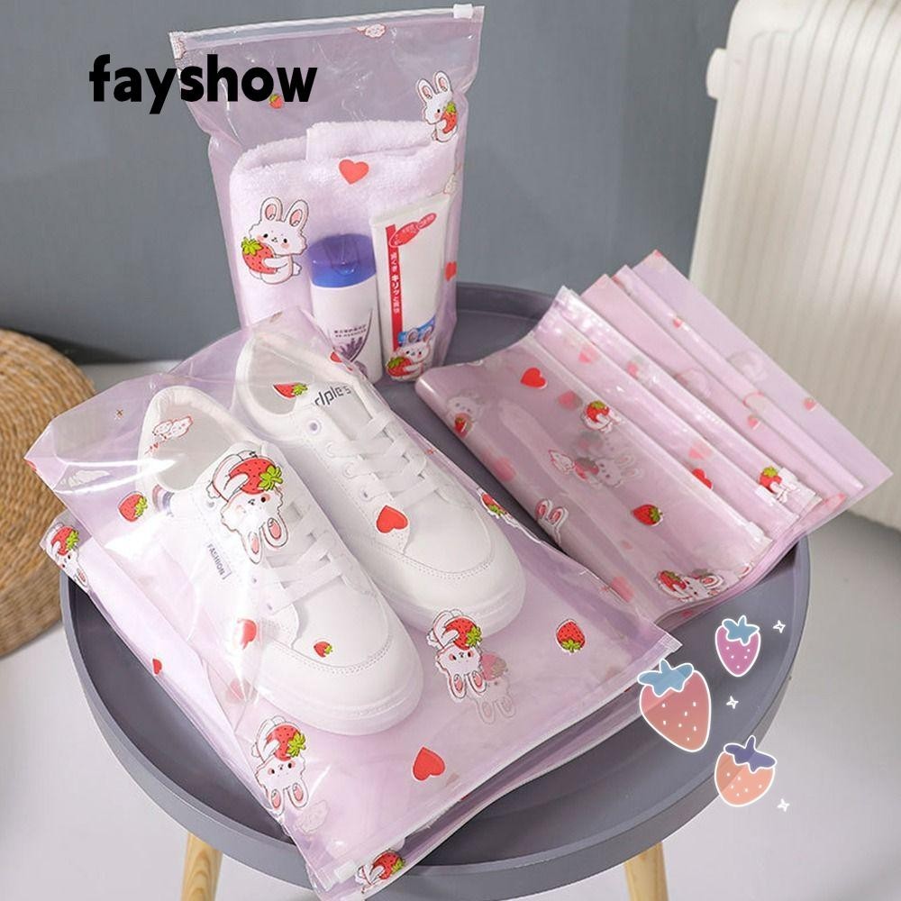 Fay 5 Túi Bảo Quản, Túi Dây Kéo Đóng Gói PVC, Kawaii Du Lịch Dễ Thương