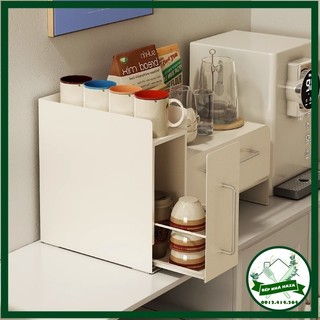 Tủ đựng đồ kim loại phòng khách, Tủ đựng ly cốc uống nước ngăn kéo chống bụi để bàn