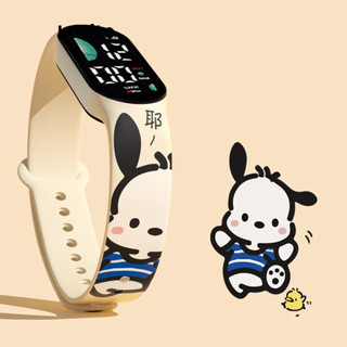  Đồng hồ điện tử Lovito chống nước họa tiết trái tim Sanrio chó Pacha phong cách dễ thương dành cho nữ LFA12596