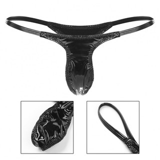 Quần lót G-string Thông Low Rise Da sáng chế T-back Wet Look Thời trang