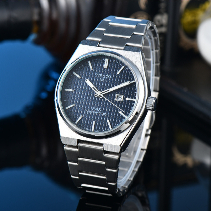 Tissot Tissot Prx Series Đồng hồ dữ liệu chuyển động thạch anh Hiển thị Đồng hồ nam Rui Vỏ thép không gỉ 40mm Dây đeo bằng thép không gỉ