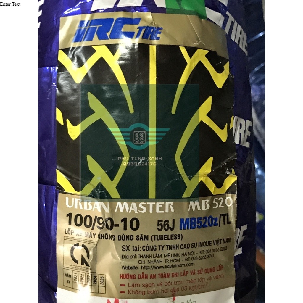 Vỏ Irc 100/90/10, 90/90/12 Bánh Trước/Sau Attila Elizabeth, Lead - Không Ruột