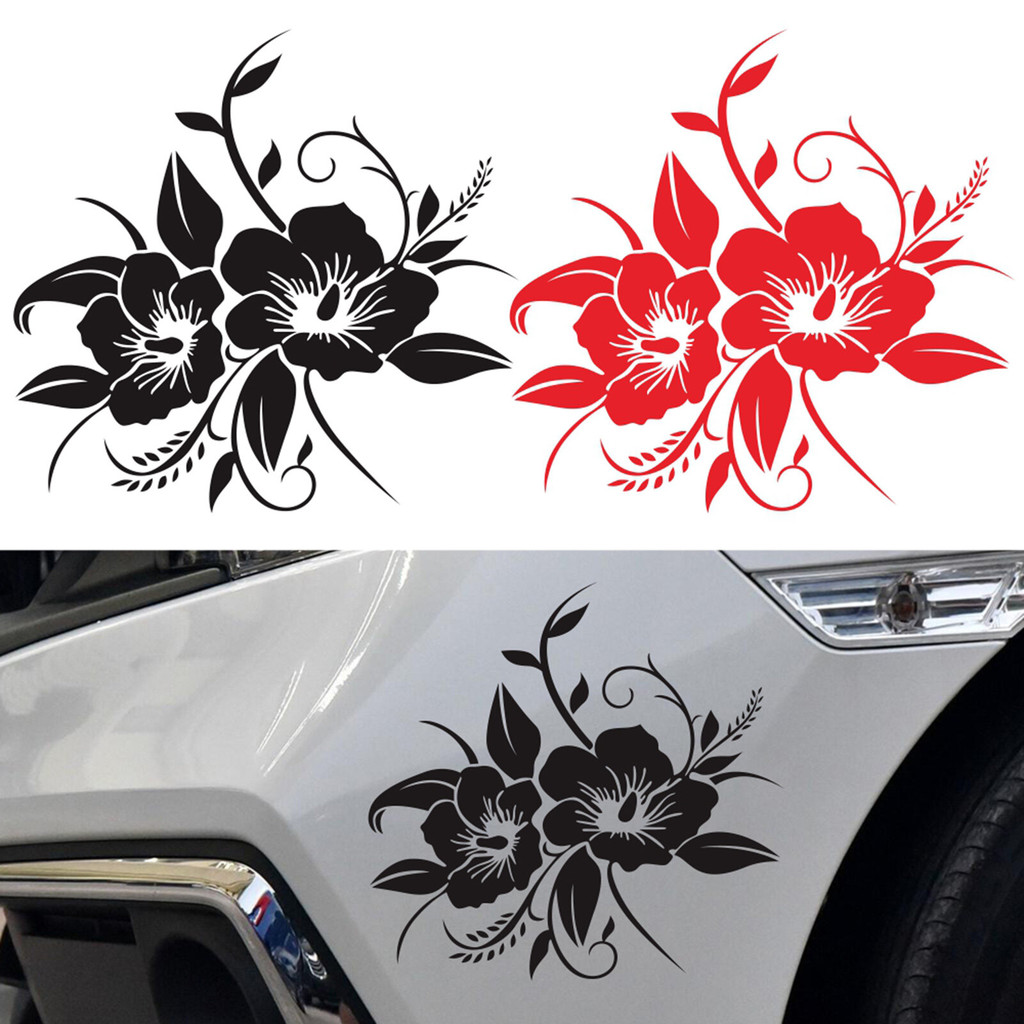 Decal bông hoa trang trí xe cực đẹp 18x18cm
