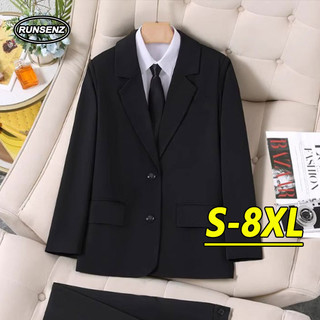S-8xl Phong Cách Hàn Quốc Đồng Bằng Kinh Doanh Blazer Nam Cao Cấp Thường Ngày Rời Dài Tay Plus Kích Thước Phù Hợp Với Áo Khoác