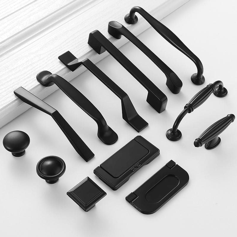 【】Aluminum Cabinet Handle Black Drawer Handle Door Handle Cabinet Knob