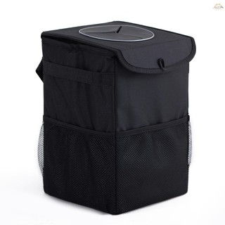 Car Trash Can for Car Cute, Car Trash Bag Folding Suspension Storage Bag Car Seat Back Storage Bag Car Garbage Cans Leak Proof Vehicle Trash Can Black