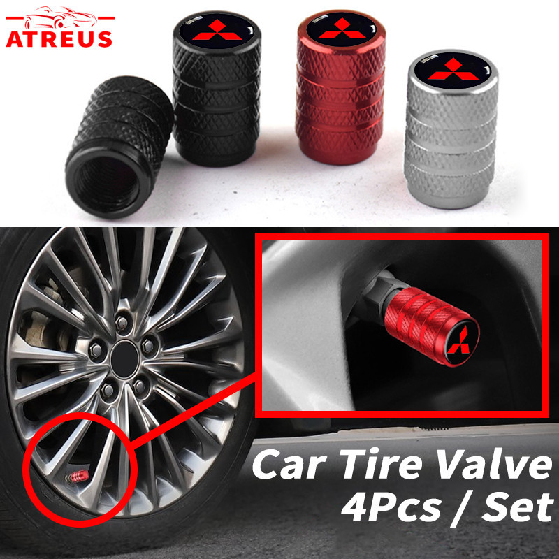 4 Mitsubishi Nắp Van Lốp Hợp Kim Ô Tô Cho Xpander Cross, Pajero, Outlander, Thể Thao, Nhật Thực, Att