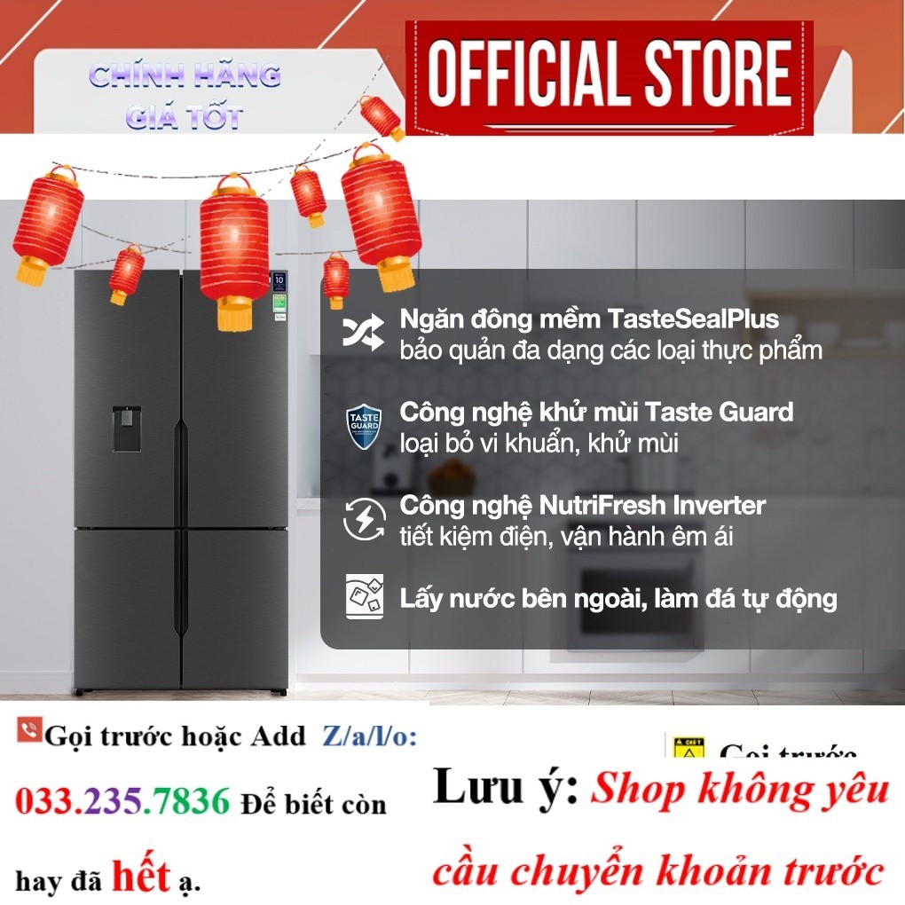|New| Tủ Lạnh Electrolux Inverter 562 lít Multi Door EQE5660A-B