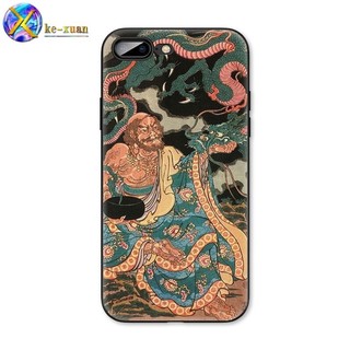 Phong Cách Trung Hoa Phật Giáo Rồng Subduing Ahat Ukiyo-e Thích Hợp Cho iPhone 11, 13 Pro Vỏ Điện Thoại Apple 12 / 11 X / 8p Redmi Model Điện Thoại Di Động Vỏ Bảo Vệ Chống Sốc UH64