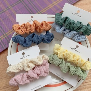 Combo 2 dây cột tóc vải nhúng màu pastel đơn giản nhẹ nhàng cho nữ CB04