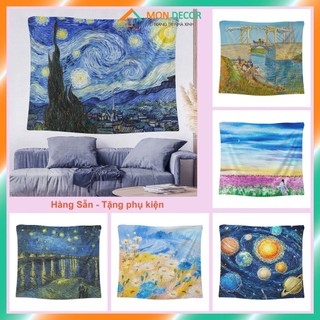 Tranh vải decor Van Gogh, tranh vải Van Gogh bầu trời đầy sao