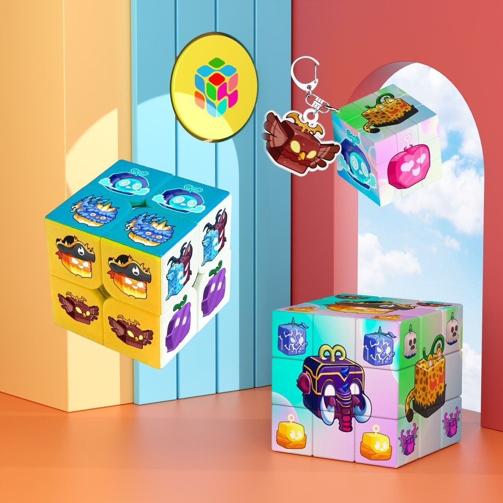 Blox Fruits Game Demon Fruit Box 3 Level Rubik 's Cube Đồ chơi mặt dây chuyền nhỏ