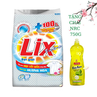 COMBO Bột giặt Lix EXtra Hương Hoa 5.5kg Tặng NRC Yes 750g trà xanh