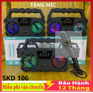 Loa bluetooth hát karaoke skd -106 tặng kèm mic nghe nhạc loa bluetooth mini bảo hành 12 tháng loa bluetooth - olympia