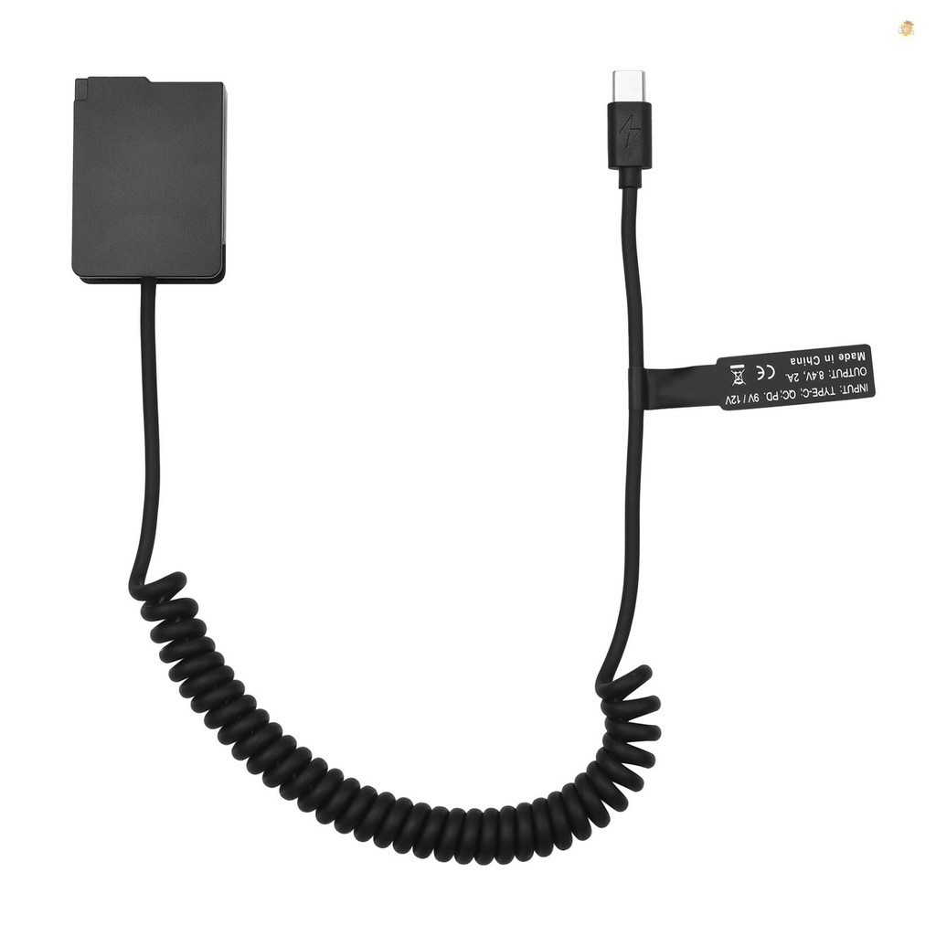 Andoer DMW-DCC8 Pin giả Bộ chuyển đổi khớp nối USB-C BLC12 Bộ nối pin giả với cáp nguồn lò xo USB Type-C thay thế cho Panasonic Lumix DMC-FZ300 FZ1000 FZ2000 G5 G6 G7