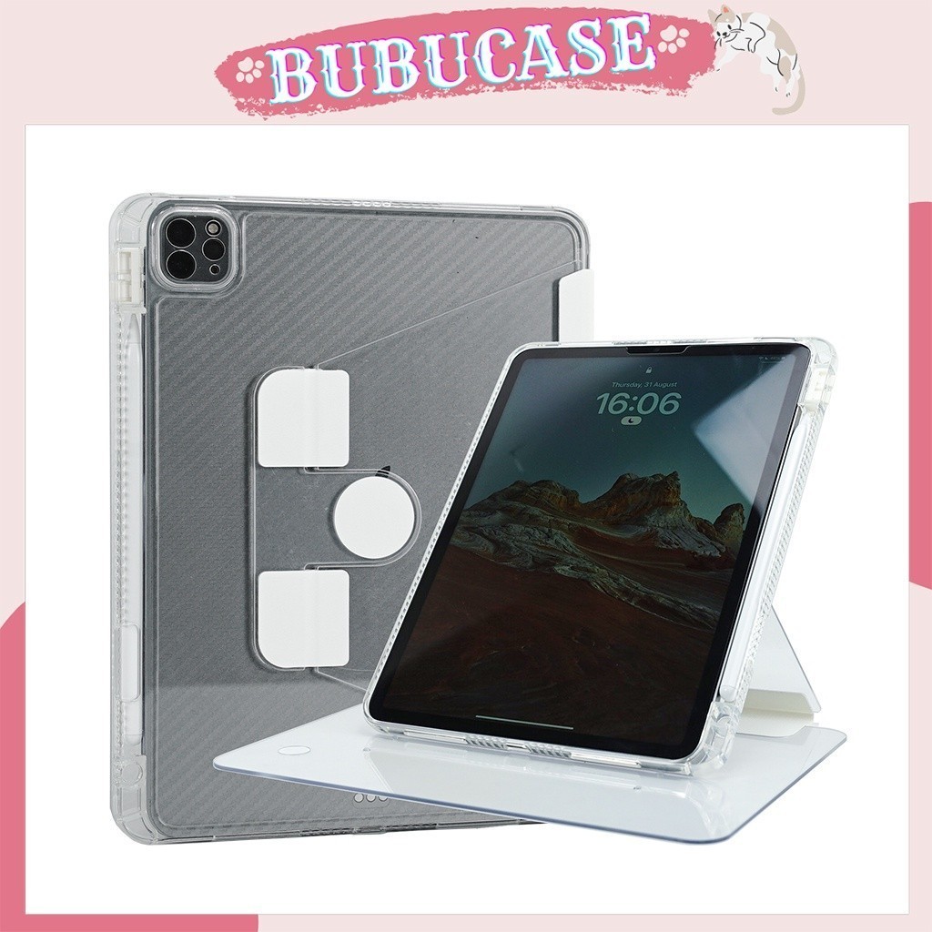 Bao Da Xoay 360 Độ Nhựa Trong Suốt Cho iPad Air 4/5 - Gen 7/8/9/10 - Air 3 / Pro 10.5 - Mini 6 - Pro 11"/Pro 12.9"