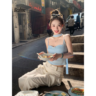 Mùa Xuân Mùa Hè 2024 Pure Desire Ngọt Ngào Cay Phong Cách Đi Kèm Miếng Lót Ngực Một Mảnh Áo Nữ Mặc Ngoài Ngắn Niche Nơ Camisole