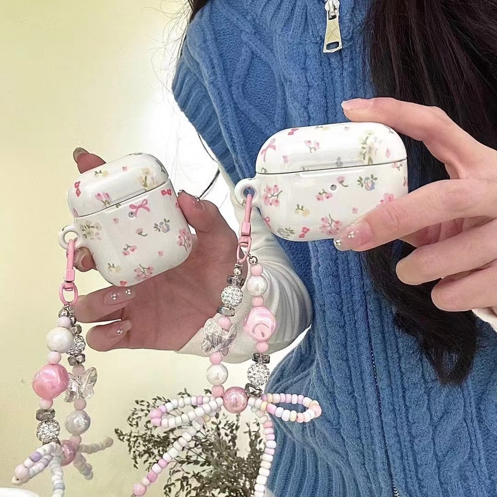 Ốp lưng Girly Flower Spring 2024 Thích hợp cho airpods pro 2 Vỏ cứng airpod 1 airpod2 airpod 3 Vỏ