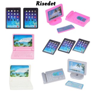 Risedot Laptop Máy Tính Sáng Tạo Cho Trẻ Em Đồ Chơi Cho Búp Bê Phòng Khách Nội Thất Máy Tính