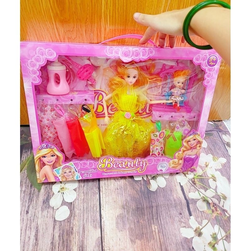 👸Hộp Búp Bê Barbie Lớn Thay Đồ Có Các Khớp Tặng Nhiều Phụ Kiện Thời Trang, Hộp Búp Bê Mini Xích Đu, 