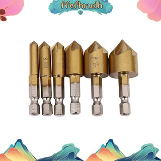 6 x 5 Sáo 90 độ 1 / 4 inch Lục giác HSS Bộ mũi khoan Chamfer Cutter 6-19 ffefhrudh