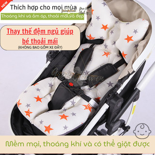 Đệm Lót Ngồi Xe Đẩy Cho Bé Chất Liệu Bông Mềm Mịn Thoáng Khí Thiết Kế Dễ Thương An Toàn Cho Trẻ Nhỏ GRAND HAVEN