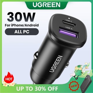 Tẩu sạc UGREEN USB-C USB-A sạc nhanh ô tô hai cổng 48W thích hợp cho Xiaomi 12/ Samsung S20 S21/ iPhone 12 13 14 Pro Max