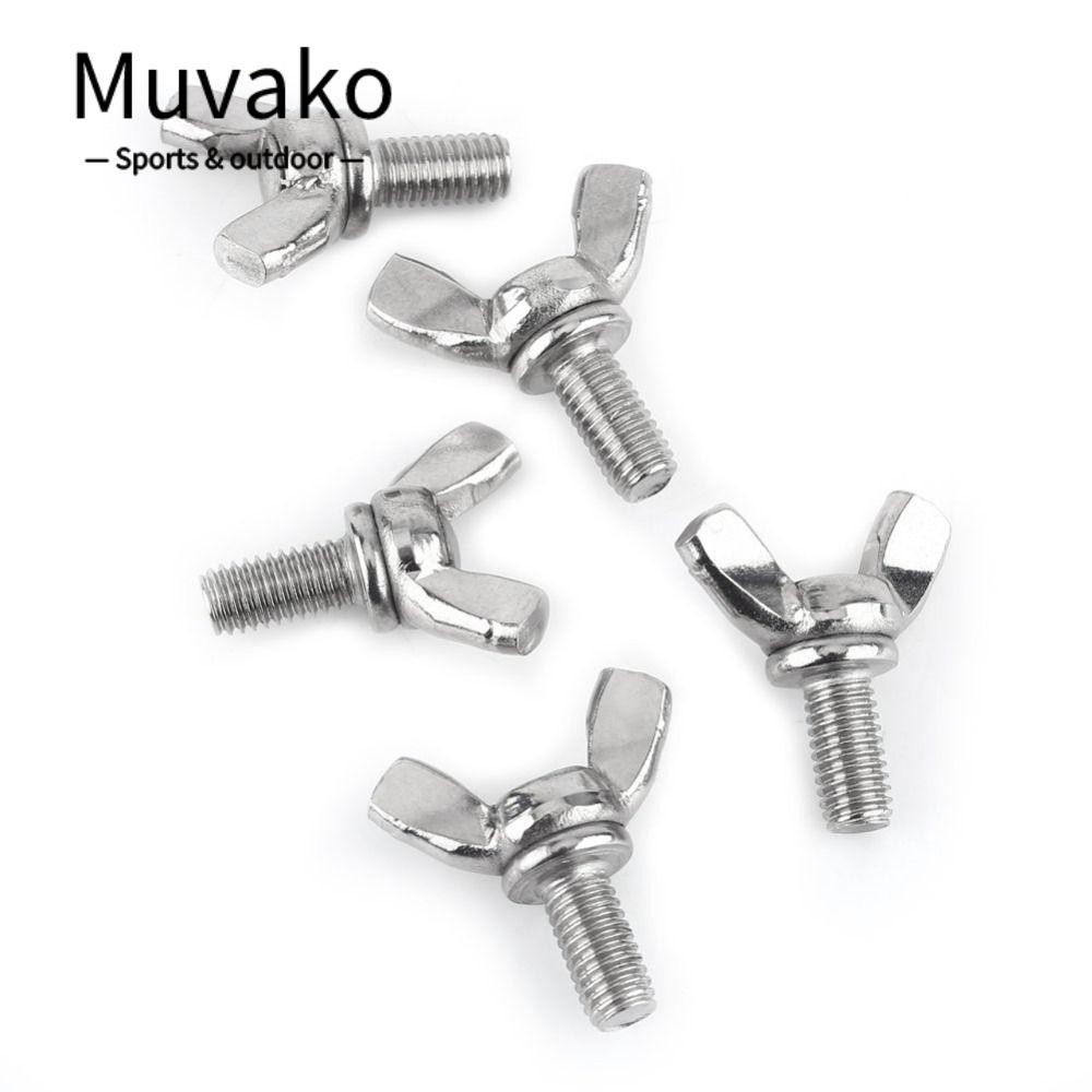 5 Vít Máy, Ốc Vít Bướm Màu Bạc M5x10mm, Bu Lông Cánh Inox 304 Chất Lượng Cao