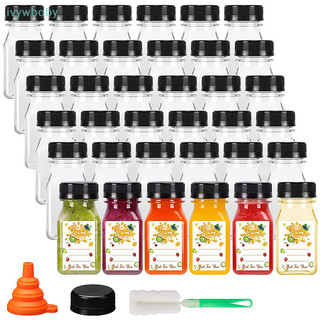 [Ivy] 4 Hộp đựng đồ uống trong suốt 120ML Chai nước trái cây rỗng có thể tái sử dụng bằng nhựa có nắp chống côn màu đen cho nước ép, sữa, cà phê TỐT