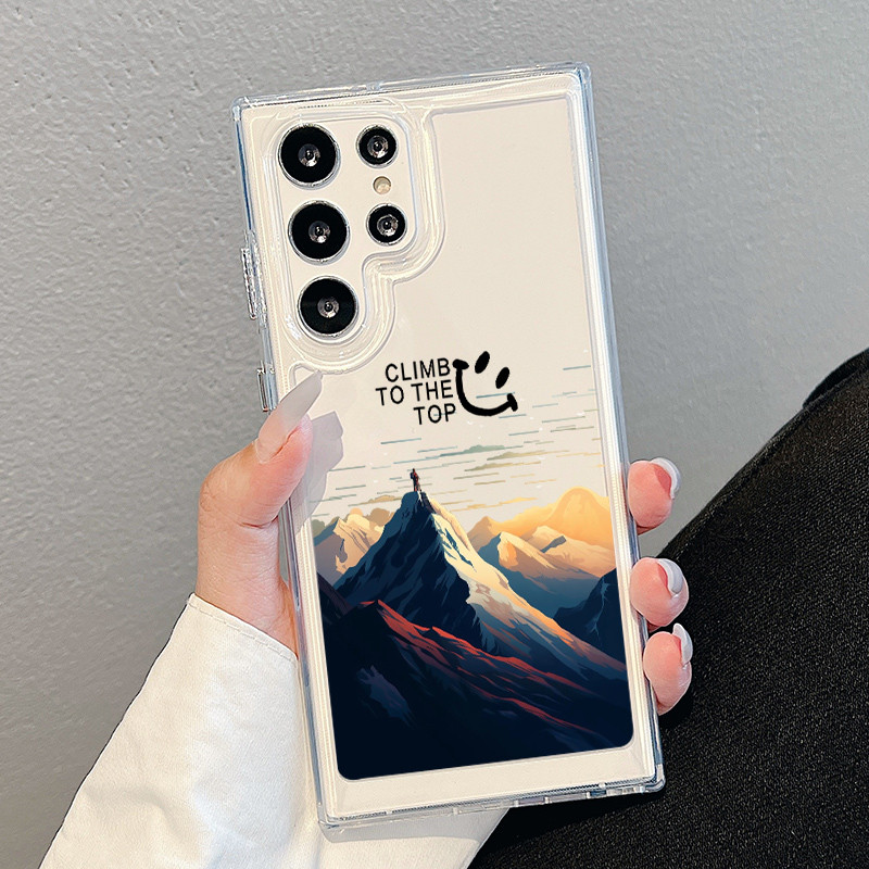 Ốp lưng chống sốc Samsung S25 Ultra S24 FE S24 Ultra Beautiful Mountains Sea Hard cho Samsung S25 + 