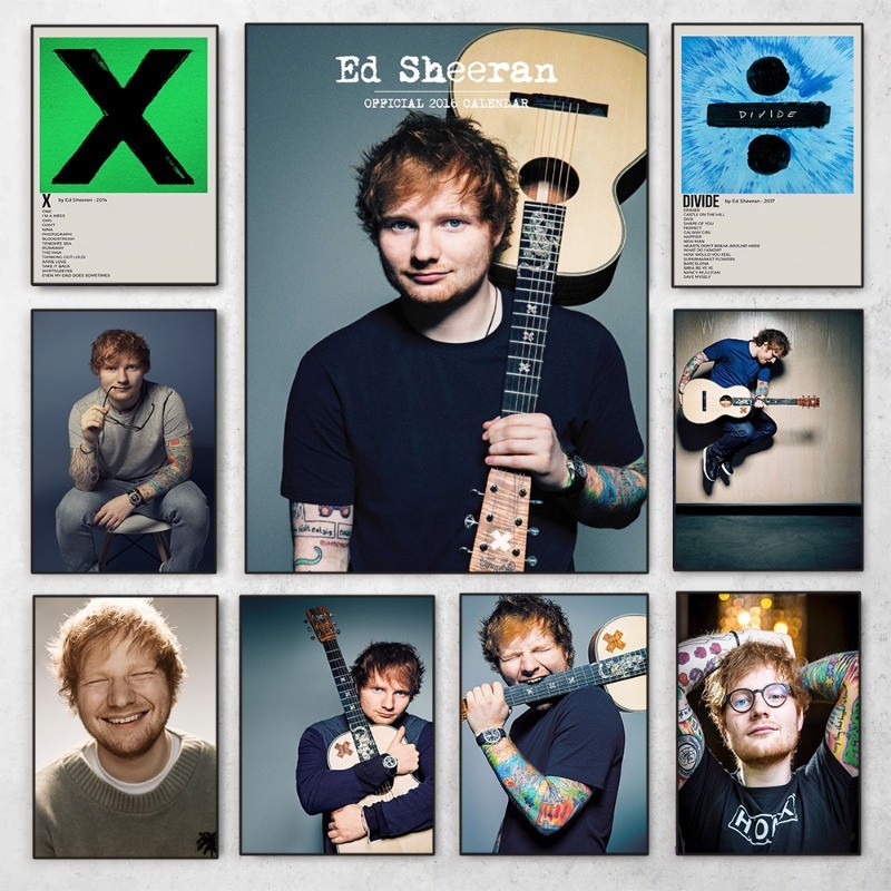 Ca Sĩ Nổi Tiếng Ed Sheeran HD Poster Album Nhạc Chân Dung Tranh Canvas In Hình Nghệ Thuật Treo Tường
