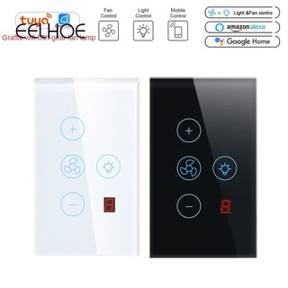 Eelhoe tuya wifi năm tốc độ quạt đèn thyristor điều chỉnh tốc độ bảng điều khiển cảm ứng công tắc ứng dụng điều khiển từ xa không dây