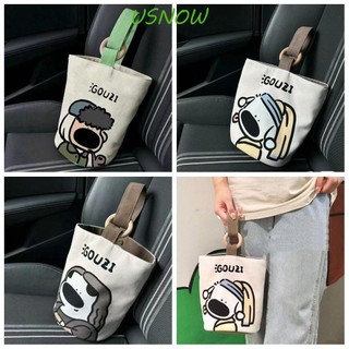 Usnow Túi Tote Hoạt Hình, Túi Xô Canvas Minh Họa Hoạt Hình, Chữ Dễ Thương Dung Tích Lớn In Canvas Túi Xách Nữ